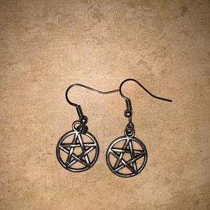 Silver Pentagram Earrings